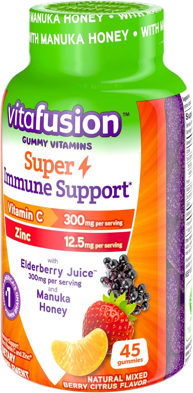 45ct Vitafusion Super Immune Support Gummy Vitamins for Daily Health Boost