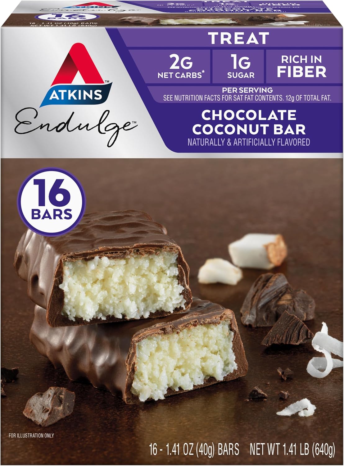 48-Count Atkins Endulge Milk Chocolate Caramel Squares & 16-Count Chocolate Coconut Bars - Low Sugar Dessert Favorites