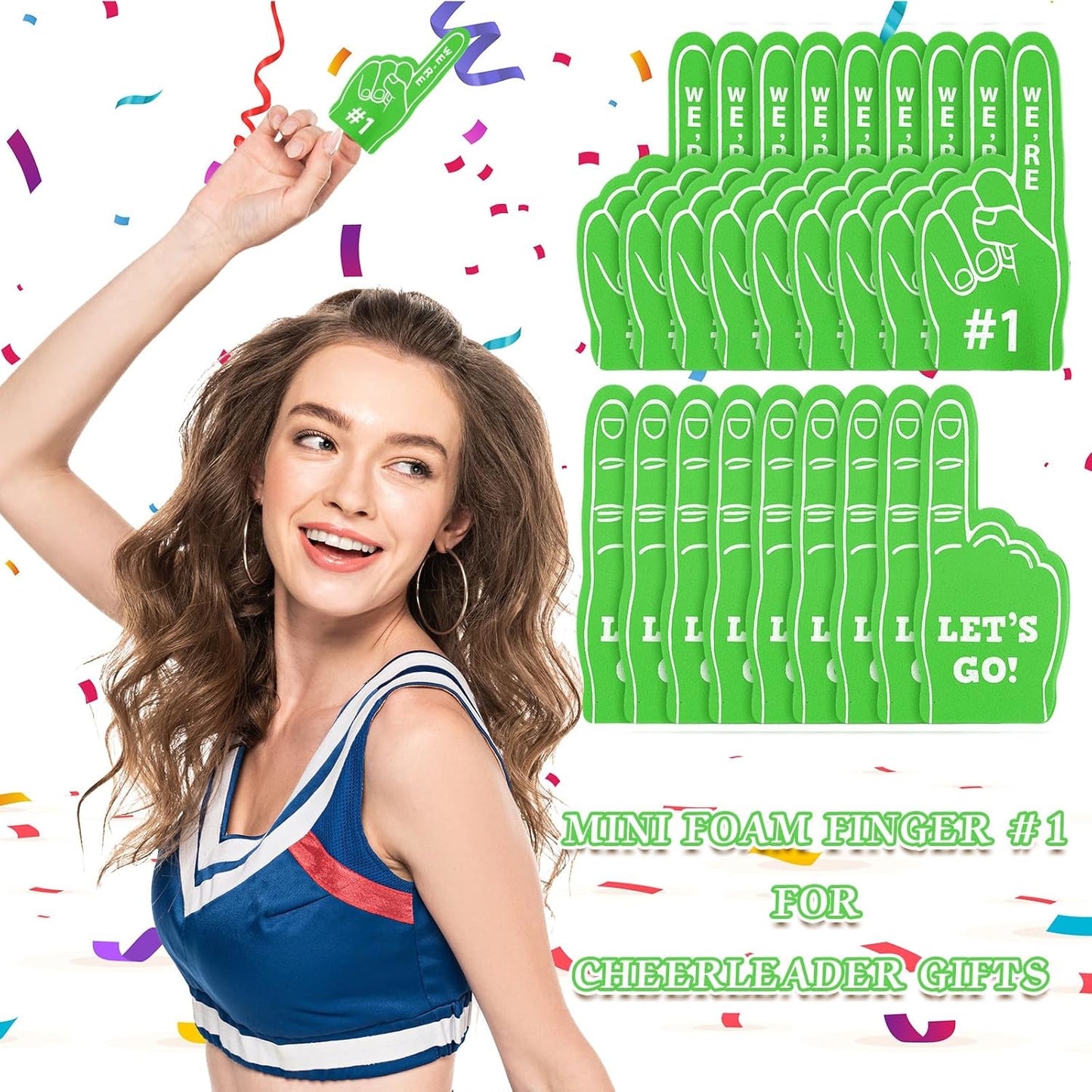 48-Piece Sport Party Favors Fan Foam Finger Set for Basketball Baseball Football Soccer Team Cheerleaders