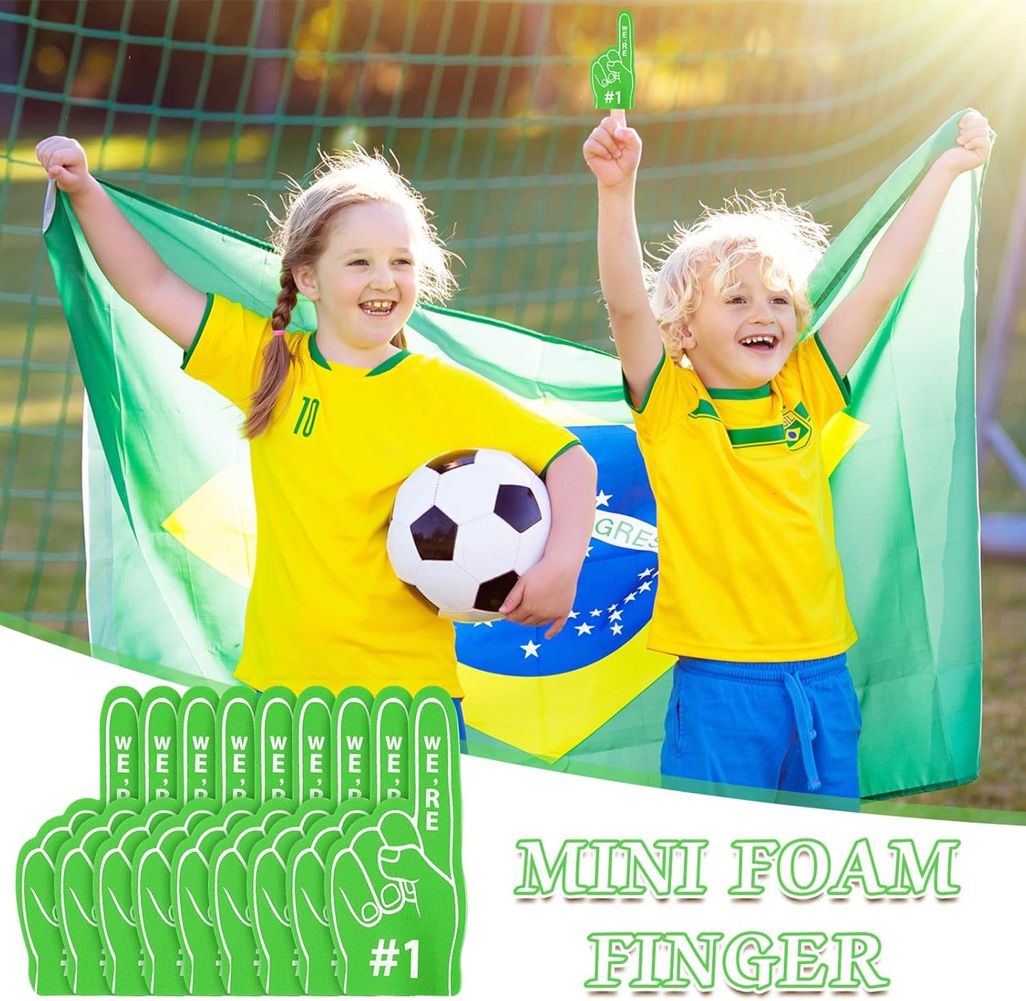 48-Piece Sport Party Favors Fan Foam Finger Set for Basketball Baseball Football Soccer Team Cheerleaders