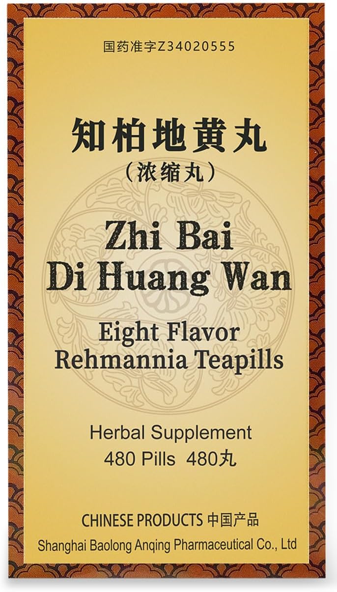 480 Pills ciwoll Zhi-Bai Di-Huang Wan Herbal Supplement - Chinese Eight Flavor Rehmannia Formula for Yin Nourishment