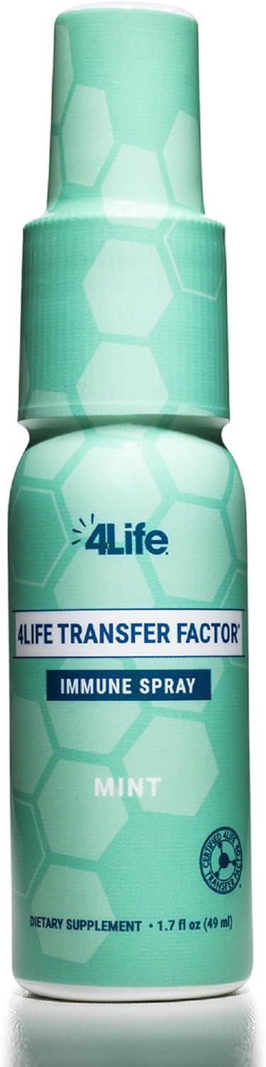 4Life Transfer Factor Immune Spray with Zinc and Marshmallow Root Extract - Mint Flavor - 1.7 oz - Supports Mouth and Throat Immune Health