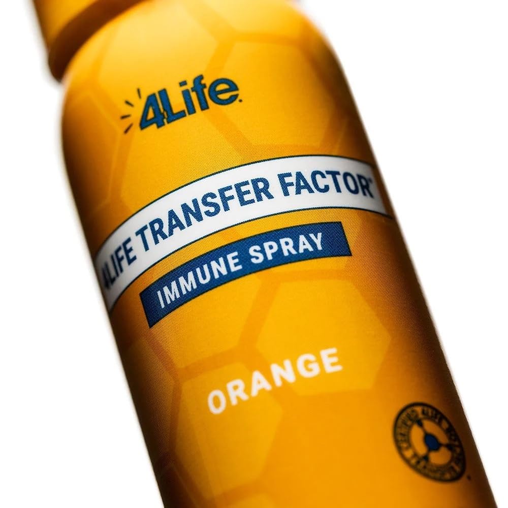 4Life Transfer Factor Immune Spray with Zinc, Marshmallow Root Extract, Colloidal Silver - Orange Flavor - 1.7 oz - Boosts Immunity