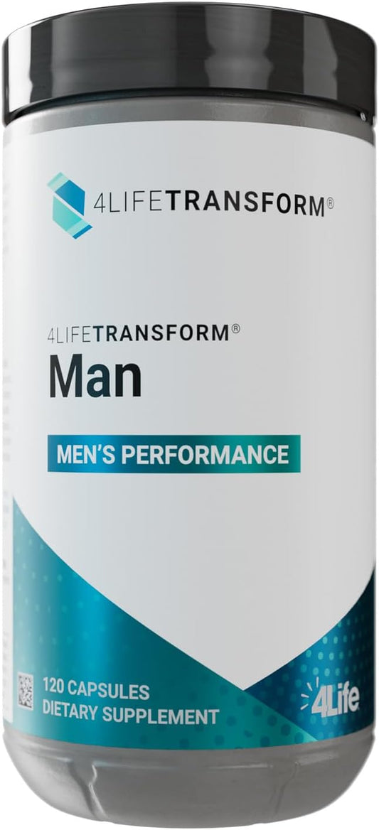 4Life Transform Man - Natural Supplement for Men's Sexual Health and Vitality - Boosts Nitric Oxide, Energy, and Well-Being - With L-Citrulline, Vitamin D3, and Korean Ginseng - 120 Capsules