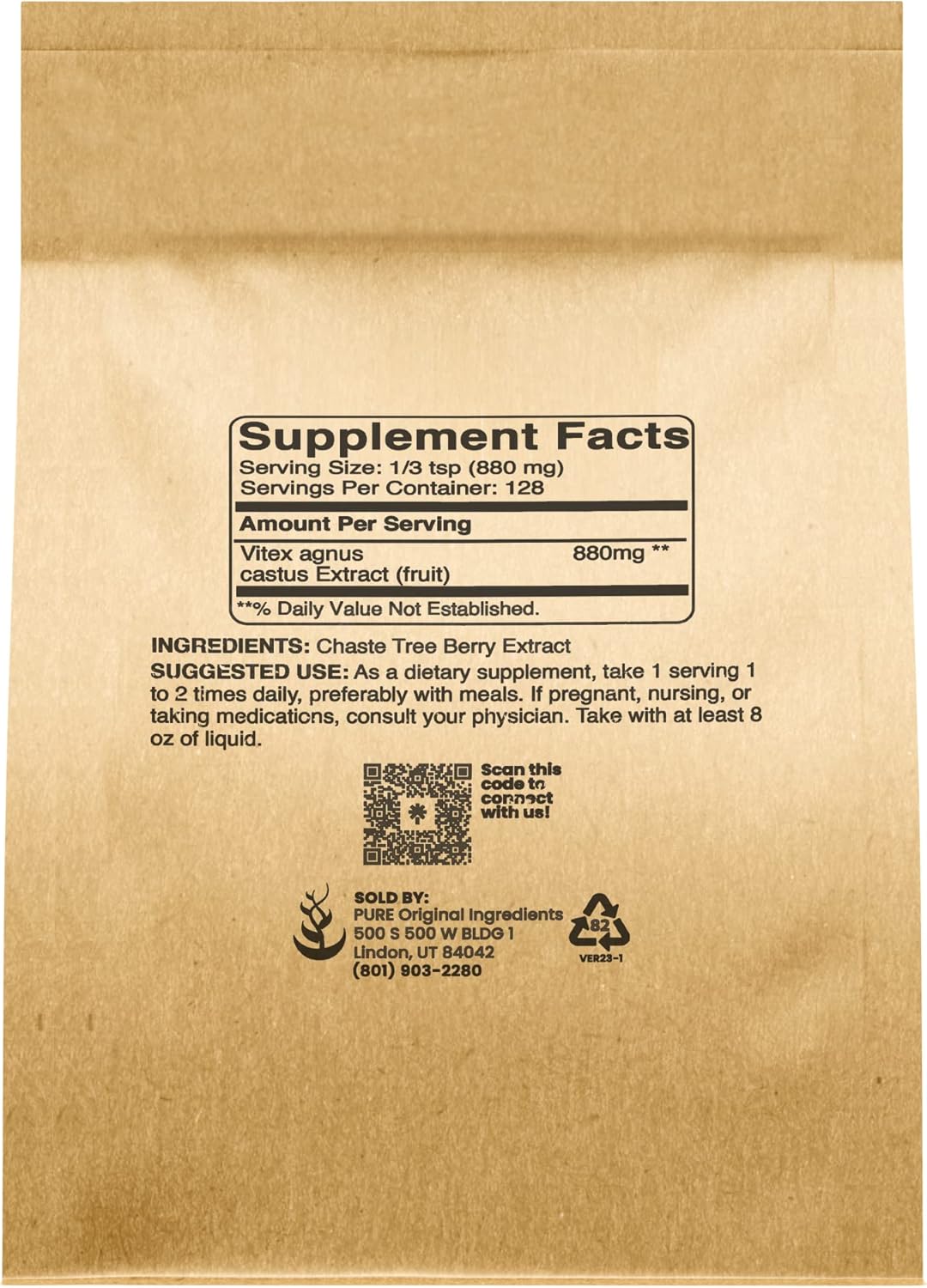 4oz Chasteberry Extract - Pure Vitex Agnus-Castus Tree Ingredients, Non-GMO