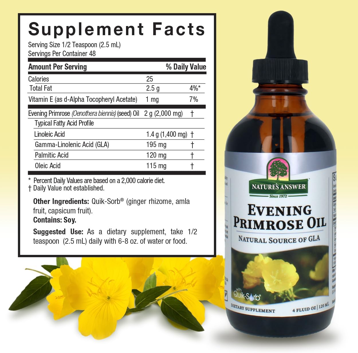 4oz Cold Pressed Evening Primrose Oil Liquid | All Natural Moisturizer for Hair, Skin, Nails | Rosacea Psoriasis Eczema Relief | Single Count