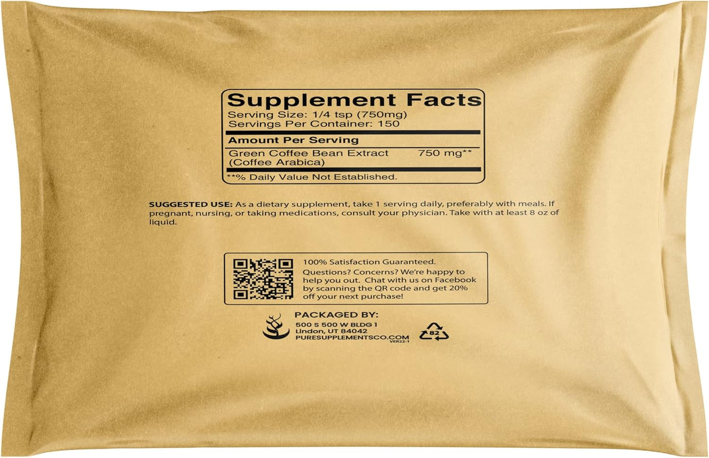 4oz Gluten-Free Green Coffee Bean Extract from Pure Original Unroasted Ingredients