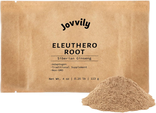 4oz Jovvily Eleuthero Root Extract Powder - Siberian Ginseng - Adaptogen - Non-GMO Supplement