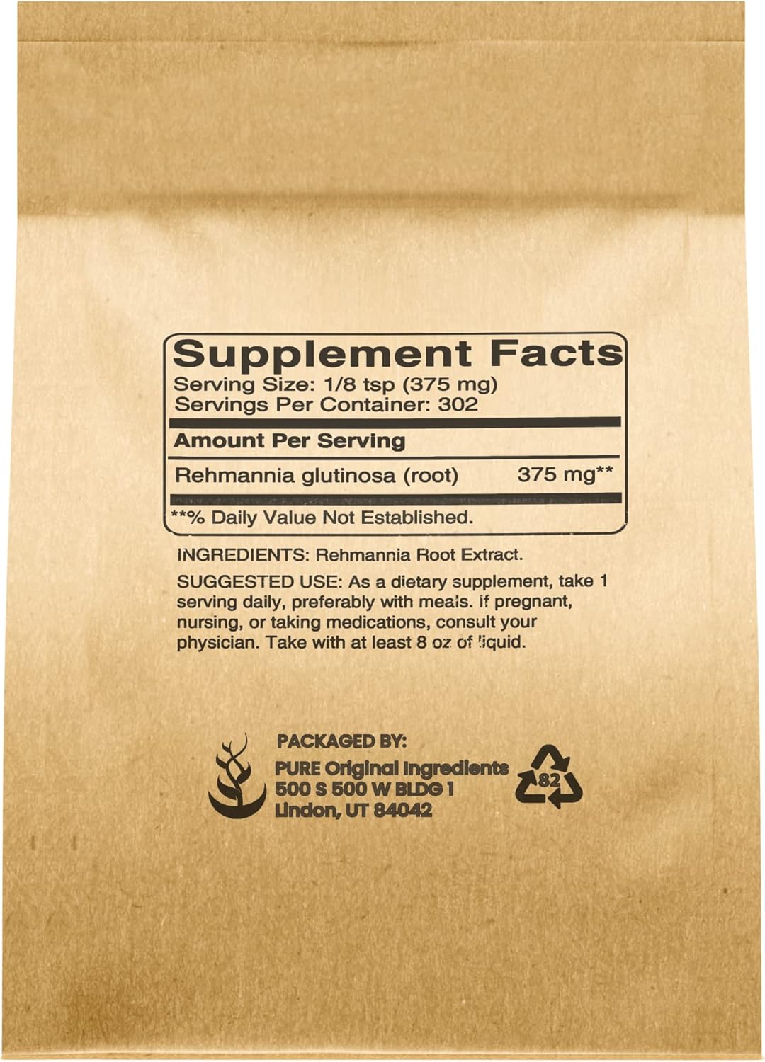 4oz Non-GMO Rehmannia Root Extract Powder - Chinese Foxglove Herbal Supplement