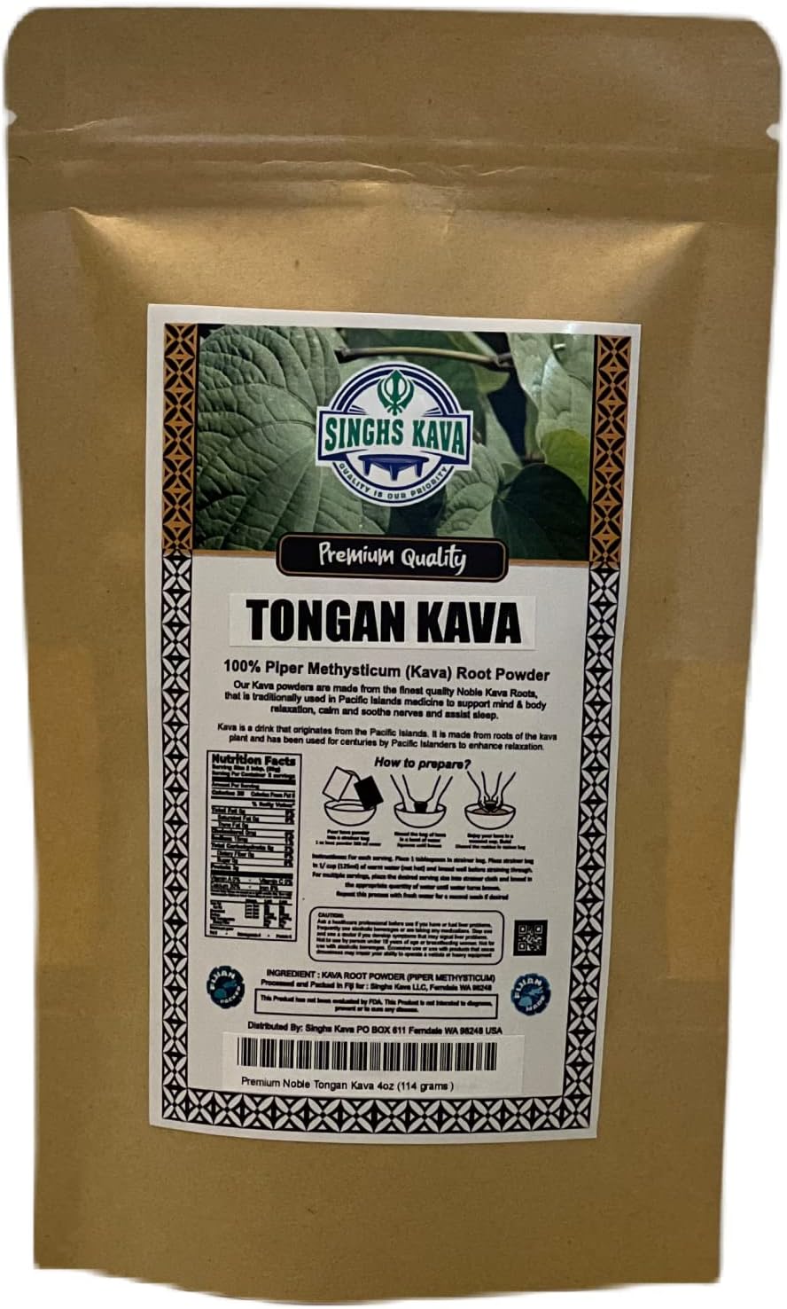 4oz of Premium Quality Tongan Kava by SINGHS - High-Quality Kava Root Supplement