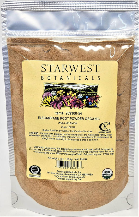 4oz Organic Elecampane Root Powder by Starwest Botanicals