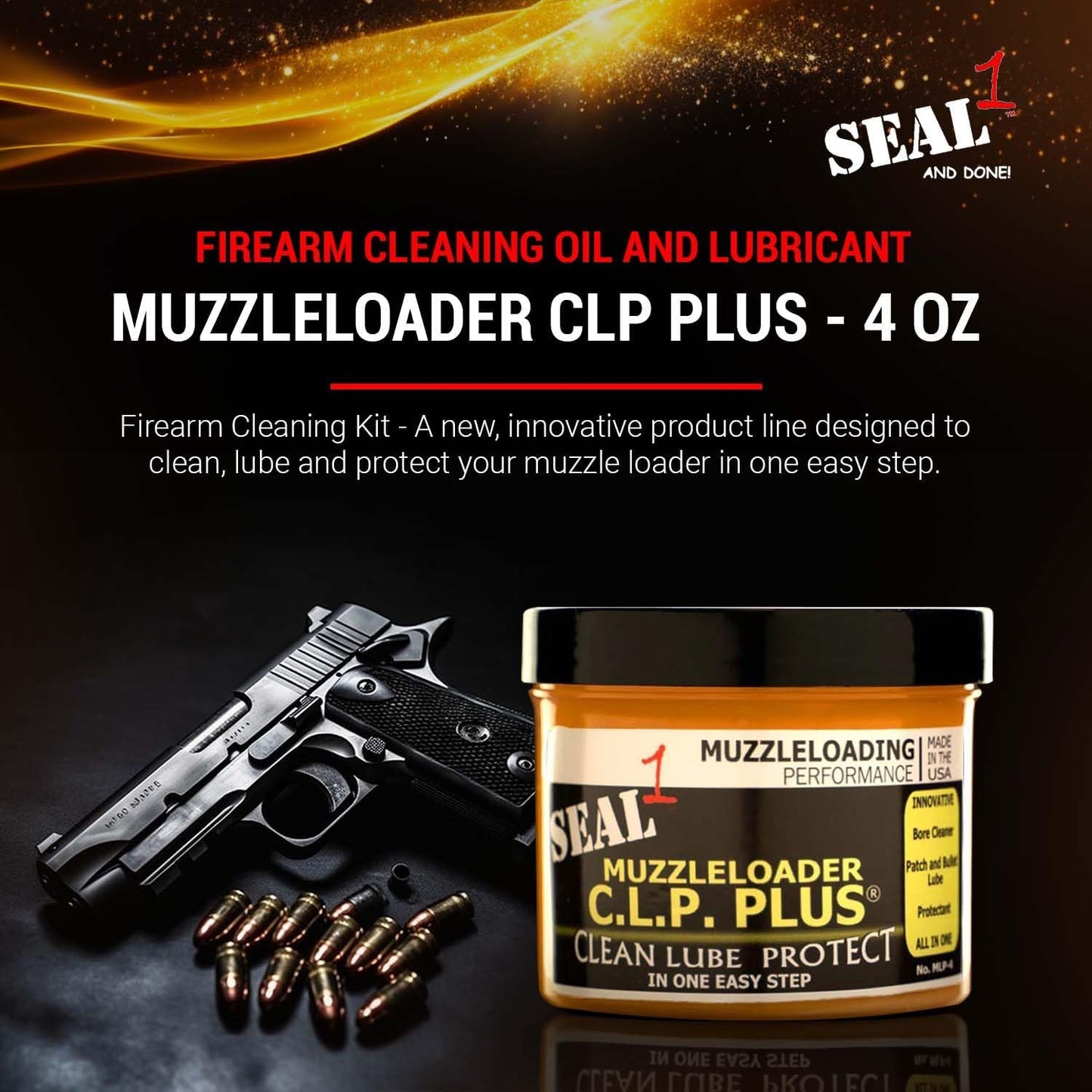 4oz Seal 1 Muzzleloader CLP Plus - Firearm Cleaning Oil, Lubricant, Protectant & Bore Cleaner - Bio-Based Paste, Supplies