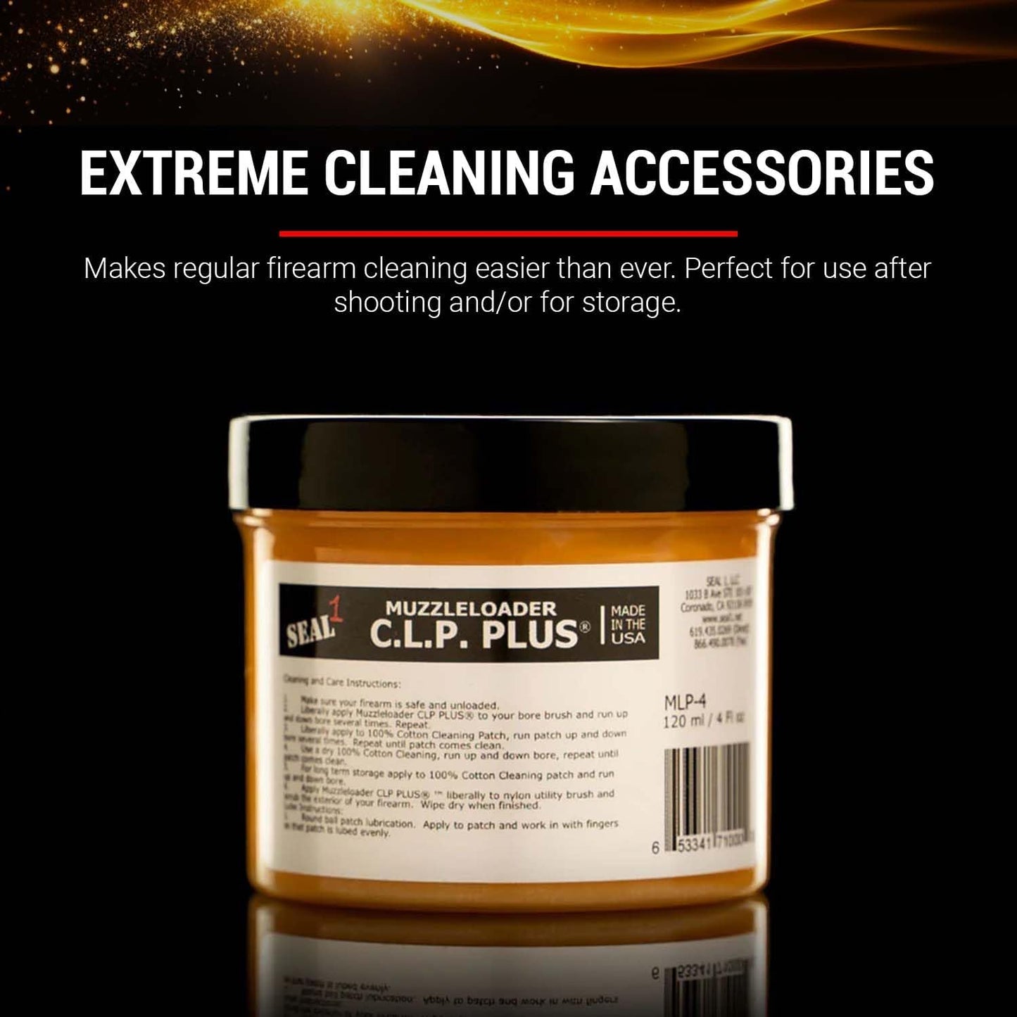 4oz Seal 1 Muzzleloader CLP Plus - Firearm Cleaning Oil, Lubricant, Protectant & Bore Cleaner - Bio-Based Paste, Supplies
