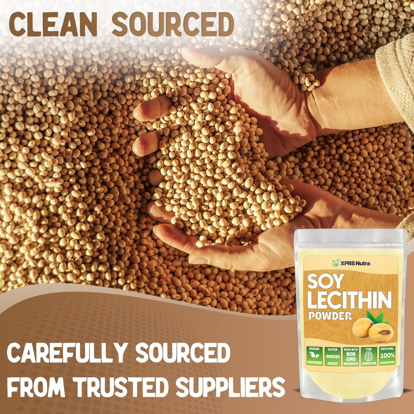4oz XPRS Nutra Soy Lecithin Powder - Food Grade Fat Emulsifier for Cooking, Baking - Vegan-Friendly Cooking Aid