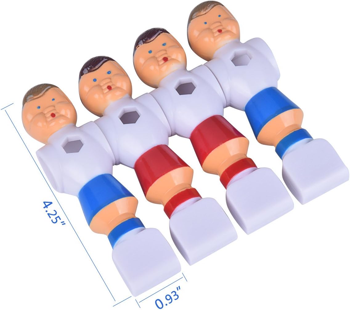 4Pcs Rod Foosball Soccer Table Football Men Player Replacement Parts in Red and Blue Color