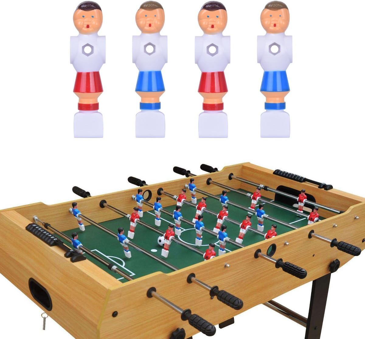 4Pcs Rod Foosball Soccer Table Football Men Player Replacement Parts in Red and Blue Color