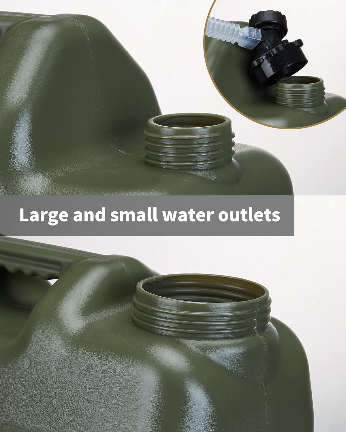 5 Gallon Camping Water Jug - Military Green Water Container with No Leakage, BPA-Free Portable Storage Tank for Hiking and Overlanding