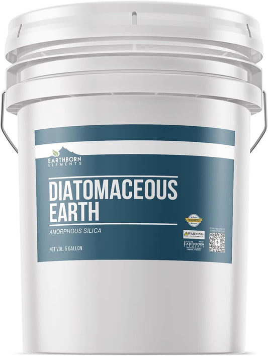 5 Gallon Resealable Bucket of Earthborn Elements Diatomaceous Earth - Pure Freshwater Amorphous Silica