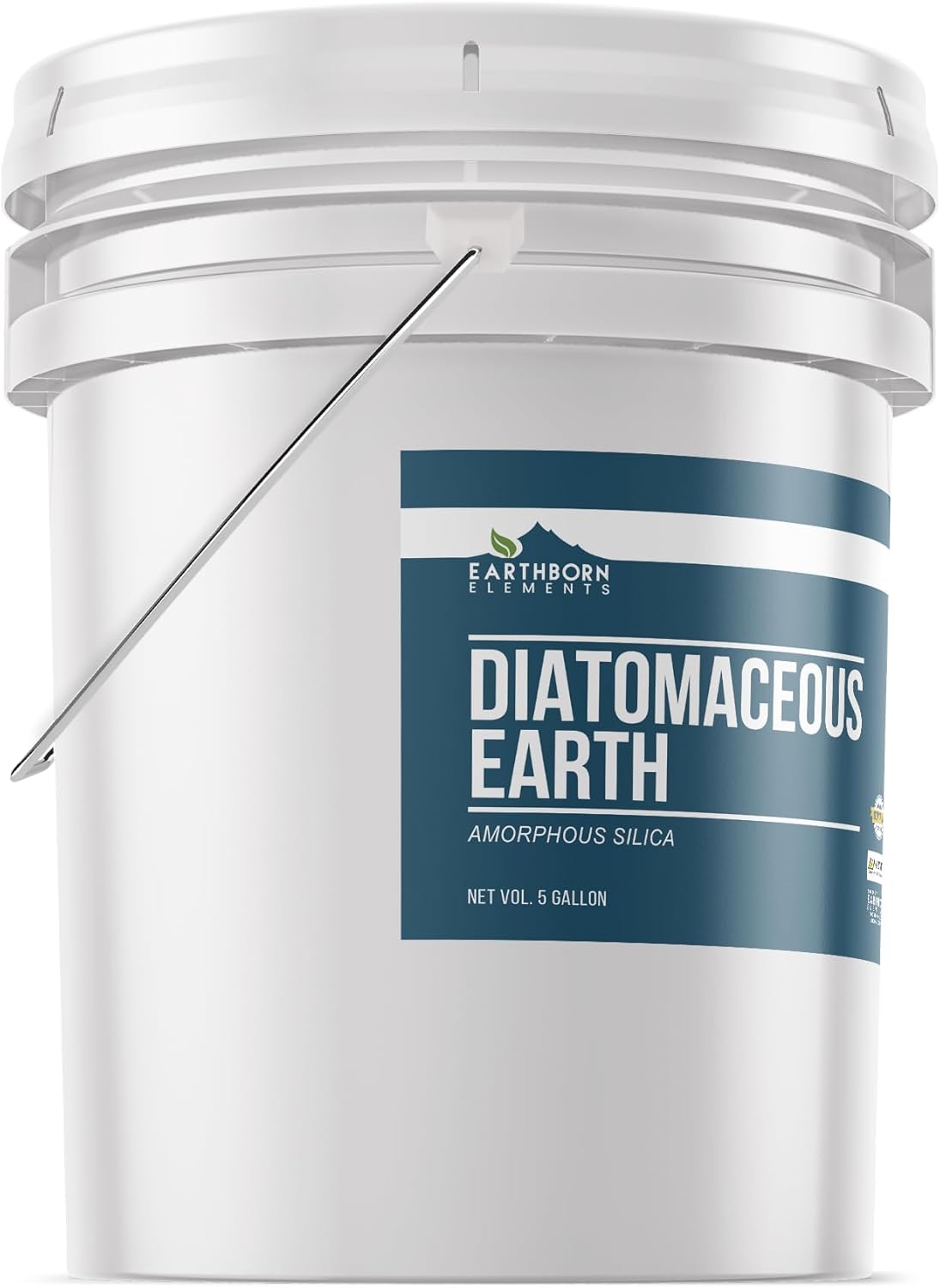 5 Gallon Resealable Bucket of Earthborn Elements Diatomaceous Earth - Pure Freshwater Amorphous Silica