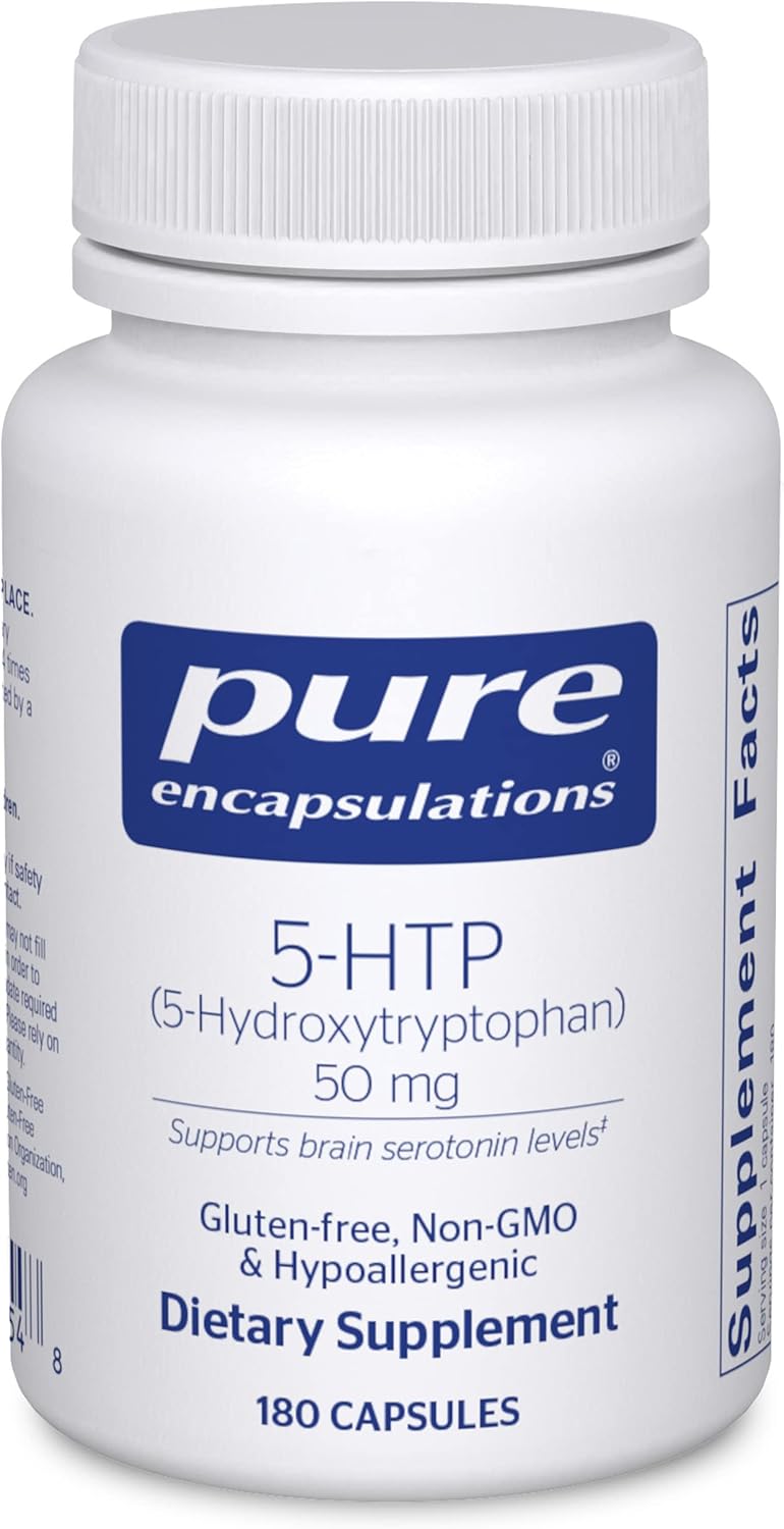 5-HTP 50 mg Supplement for Brain Health, Eating Behavior, and Serotonin Support - 180 Capsules by Pure Encapsulations
