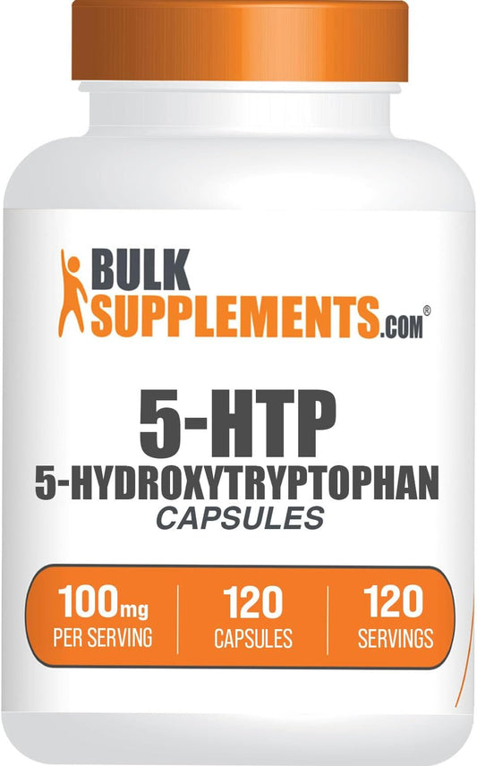 5-HTP Capsules 100mg - Amino Acid Supplement, Gluten Free - 120 Capsules - BulkSupplements.com