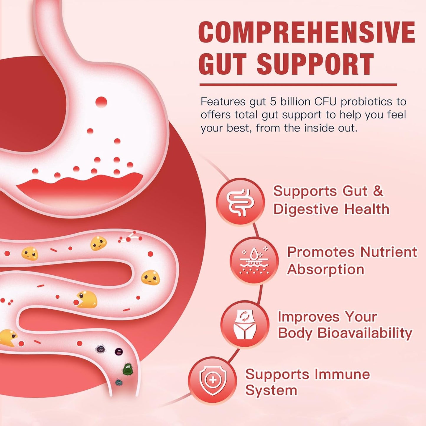 5-in-1 Collagen Peptides Powder with Probiotics, Hyaluronic Acid, Biotin & Multivitamins - Skin, Hair, Joint & Gut Support - 35 Servings