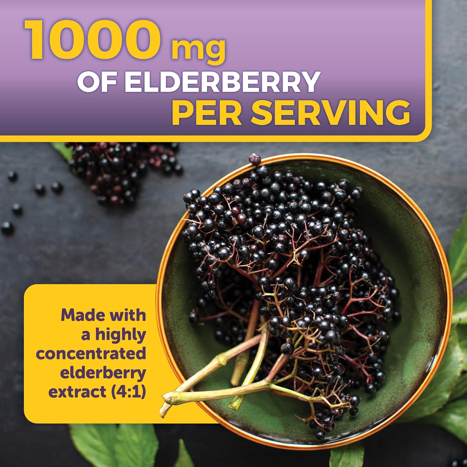 5-in-1 Elderberry Capsules with Vitamin C, Zinc, and D3 for Immune Support by Viva Naturals
