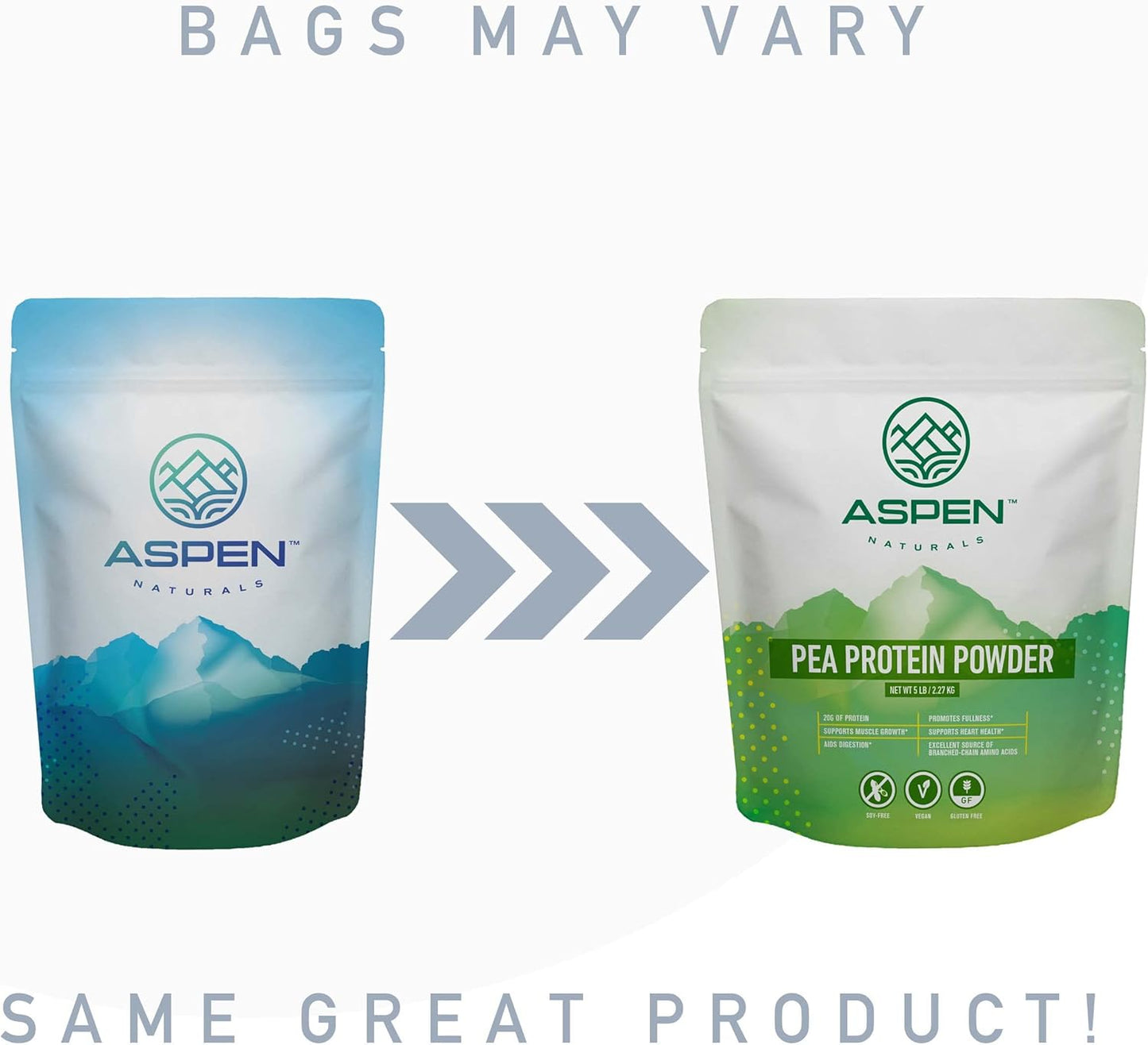 5 lb Aspen Naturals Pea Protein Powder - Unflavored Plant Based Protein for Muscle Growth, Digestion, Heart Health - Vegan, Keto, Non-GMO, Gluten-Free - 26g Protein per Serving