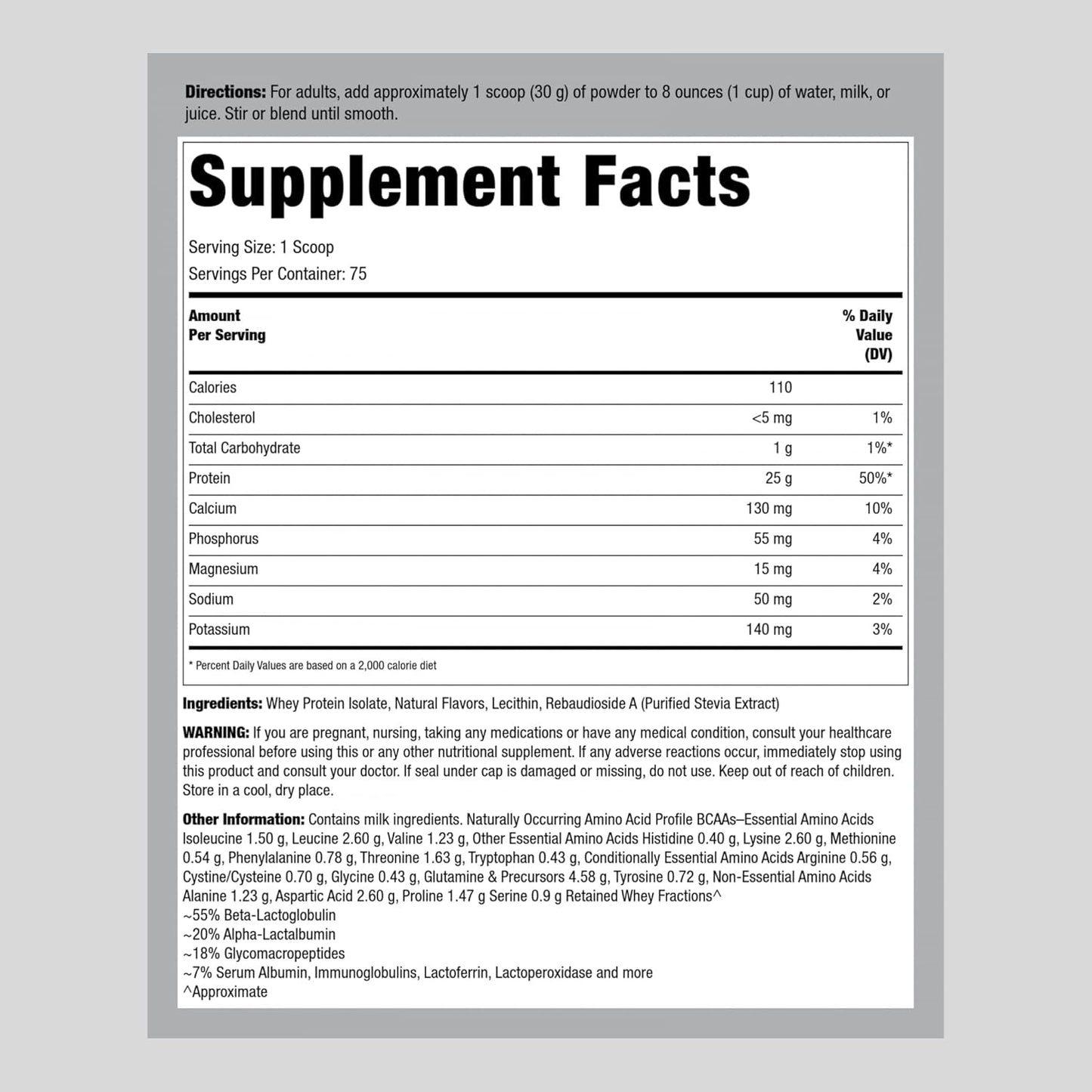 5 lb Fitness Labs WheyFit Vanilla Whey Protein Isolate Powder - 25g Protein, Non-GMO, Gluten Free