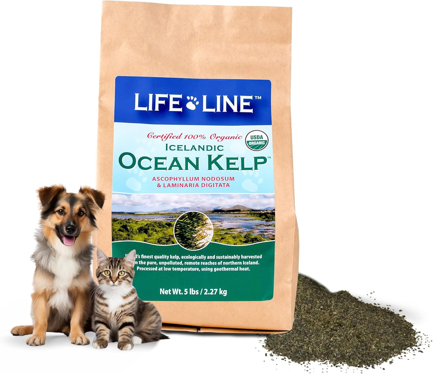 5 LB Life Line Pet Nutrition Organic Ocean KELP Supplement for Pets
