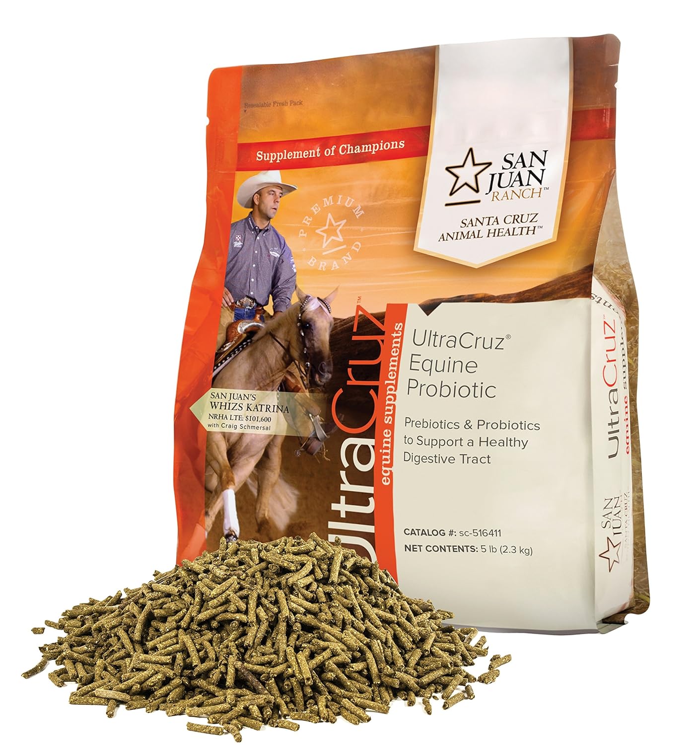 5 lb. Pellet UltraCruz Equine Probiotic Supplement - 80 Day Supply for Horses