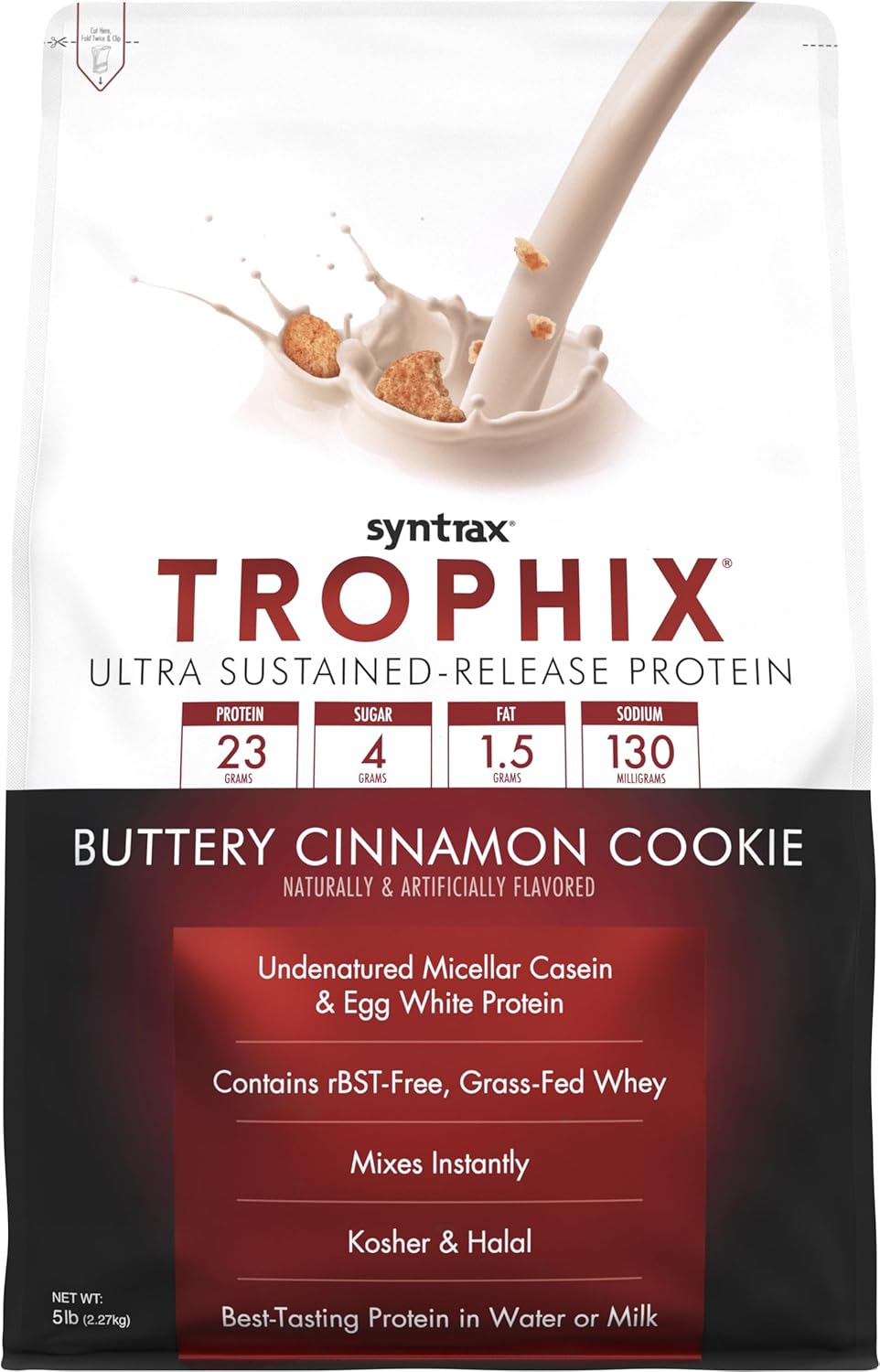 5 lb Syntrax Nutrition Trophix Protein Blend with Real Cookie Pieces and Buttery Cinnamon Cookie Flavor