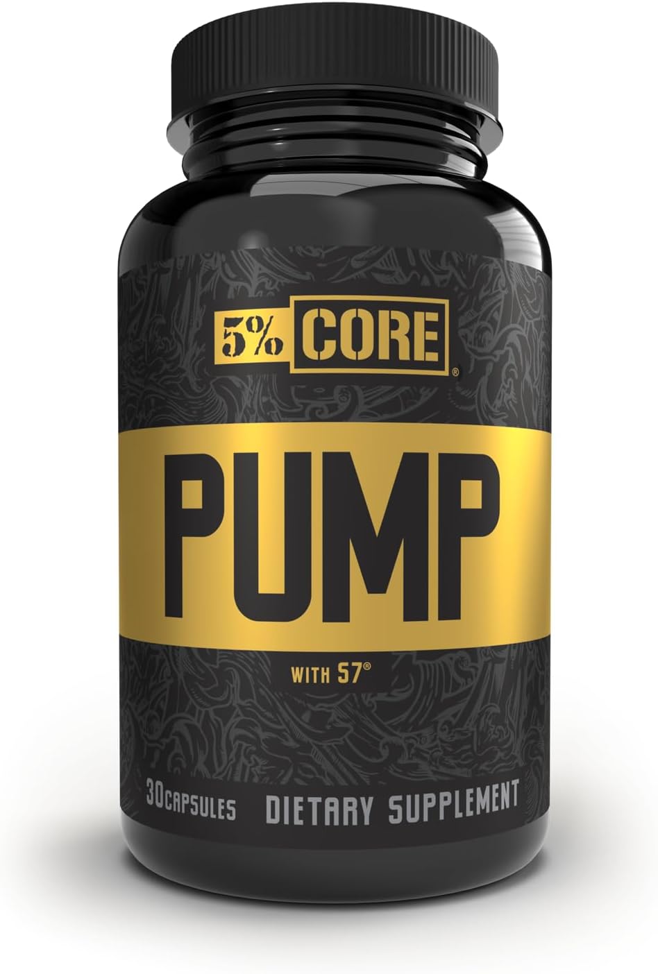 5% Nutrition Core Pump Caps - All Natural NO2 Nitric Oxide Booster Supplement with Ultra Low Stim Preworkout Support (30 Caps)
