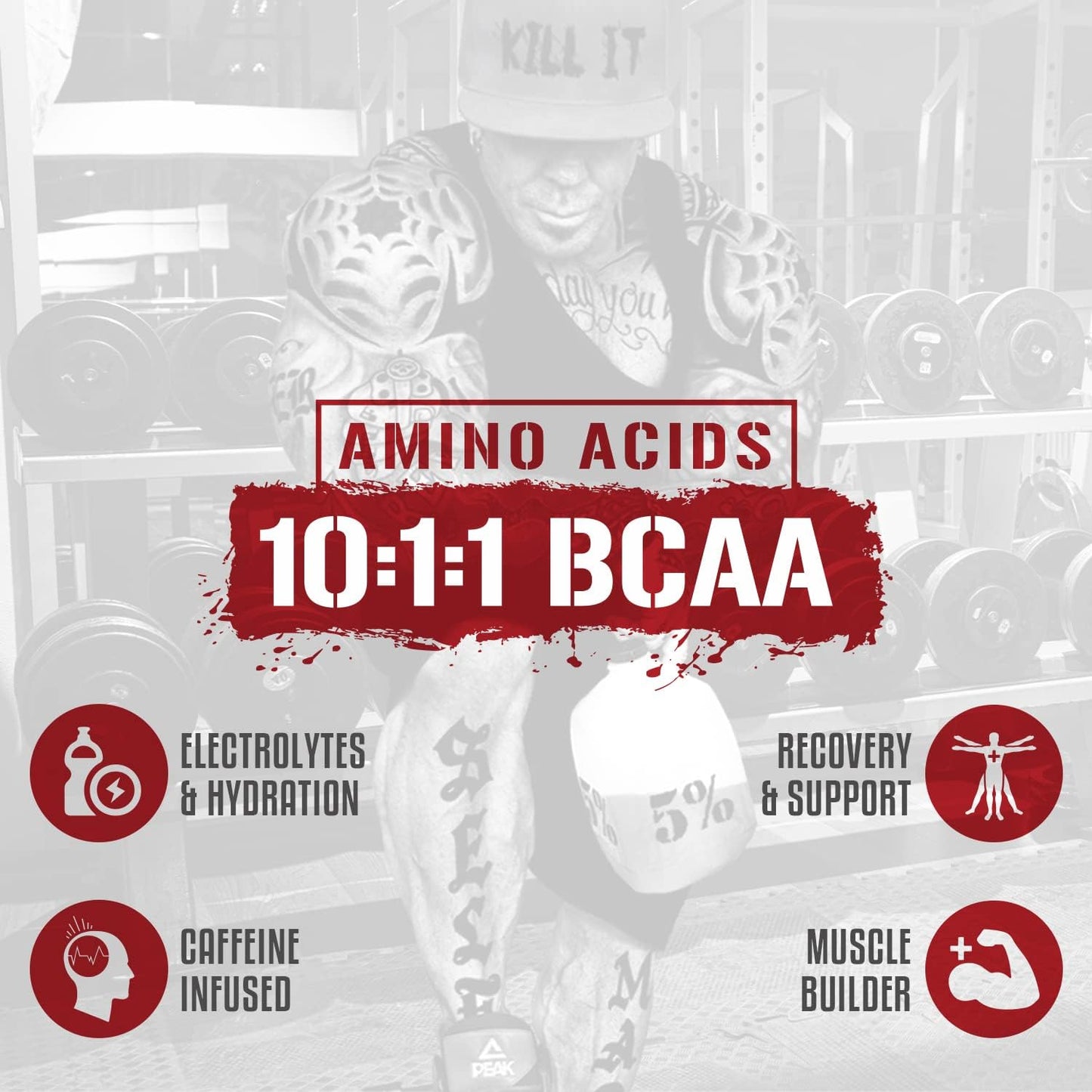 5% Nutrition Rich Piana AllDayYouMay Caffeinated BCAA Energy Powder - Southern Sweet Tea Flavor - 16.3 oz, 30 Servings - Pre Workout Amino Energy with Electrolytes