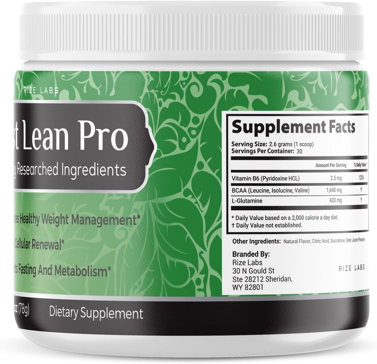 5 Pack Fast Lean Pro Advanced Formula Supplement Capsules by Rize Labs - Hydration BCAA Drink with Great Taste (120 Servings)