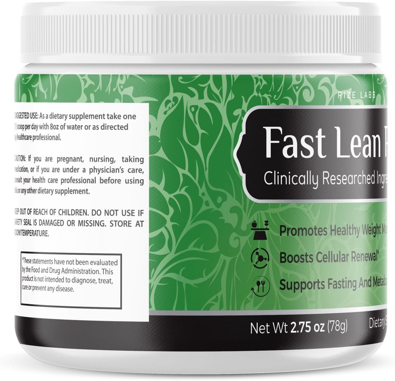 5 Pack Fast Lean Pro Advanced Formula Supplement Capsules by Rize Labs - Hydration BCAA Drink with Great Taste (120 Servings)