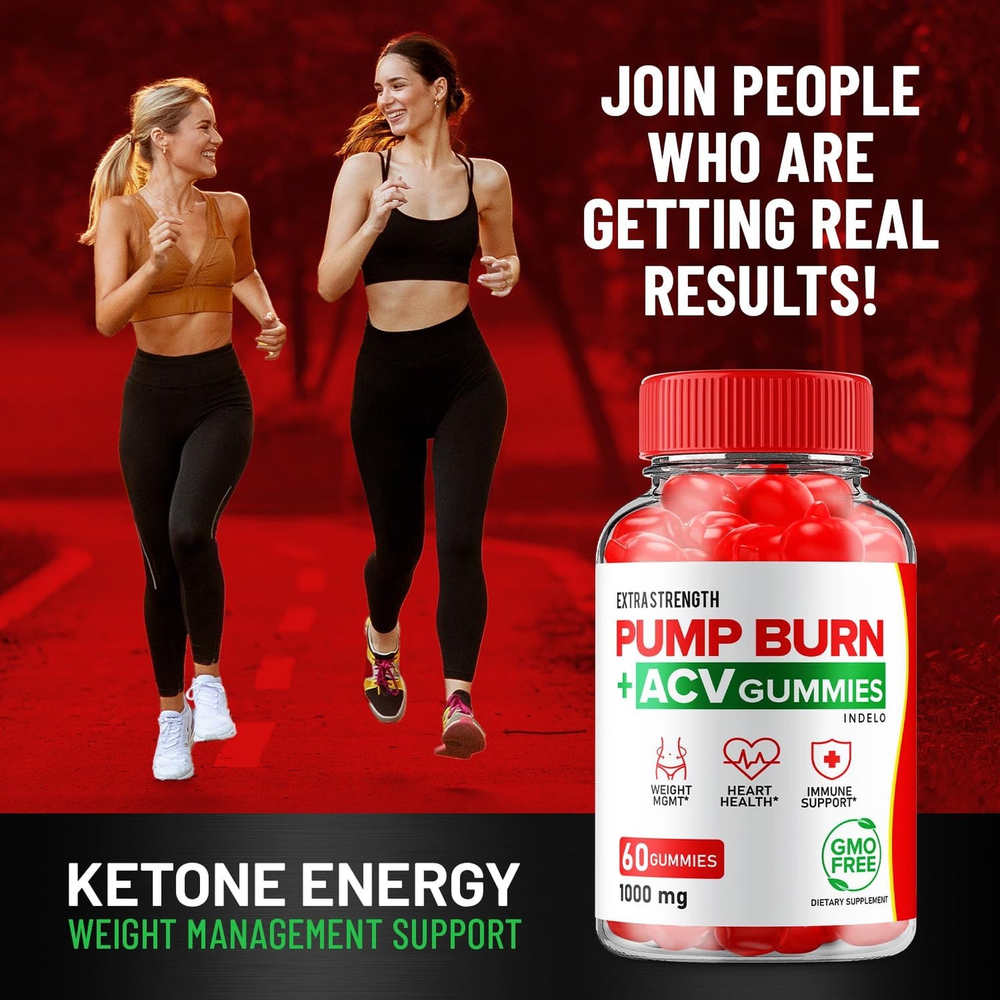 5-Pack of Pump Burn Keto ACV Gummies for Weight Management - Advanced 1000mg Formula with B12 - Reviews