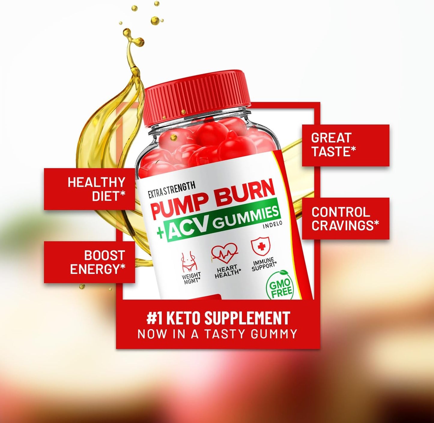 5-Pack of Pump Burn Keto ACV Gummies for Weight Management - Advanced 1000mg Formula with B12 - Reviews