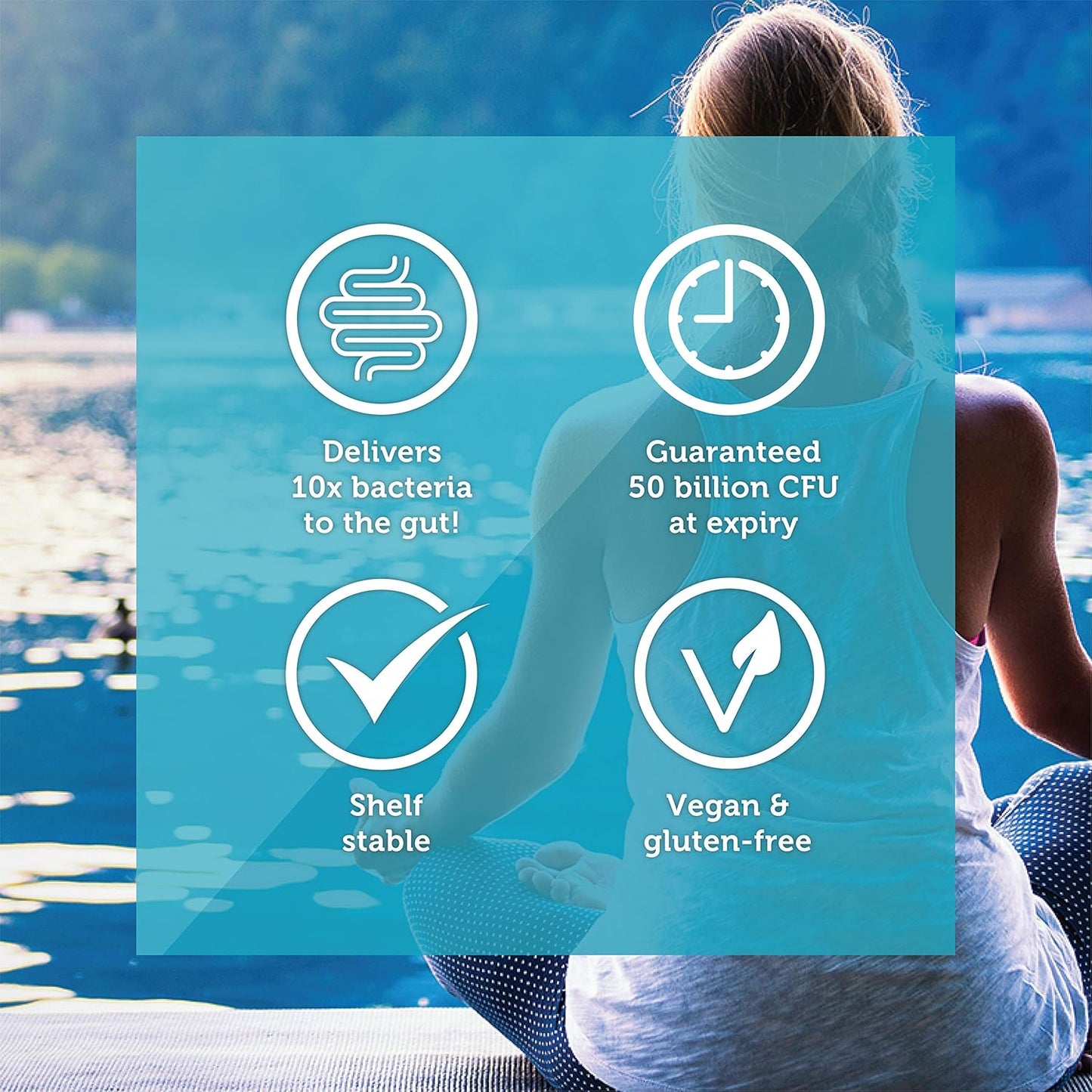 50 Billion CFU Probiotic Capsules for Daily Gut Health - 30 Count, Soy Free, Gluten Free, Vegan