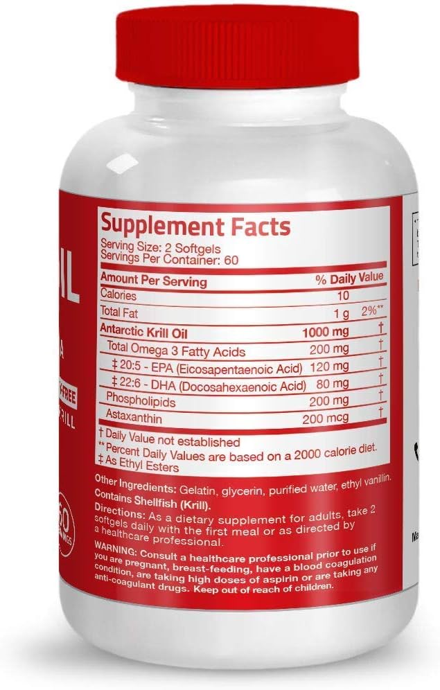 50 Billion CFU Probiotic with Prebiotic, Apple Polyphenols, Pineapple Extract & Antarctic Krill Oil 1000 mg Omega-3s EPA DHA