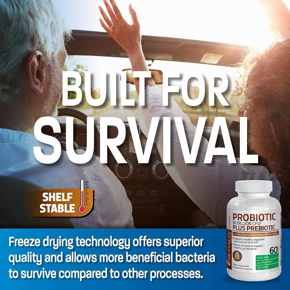 50 Billion CFU Probiotic with Prebiotic, Apple Polyphenols, Pineapple Extract & Antarctic Krill Oil 1000 mg Omega-3s EPA DHA