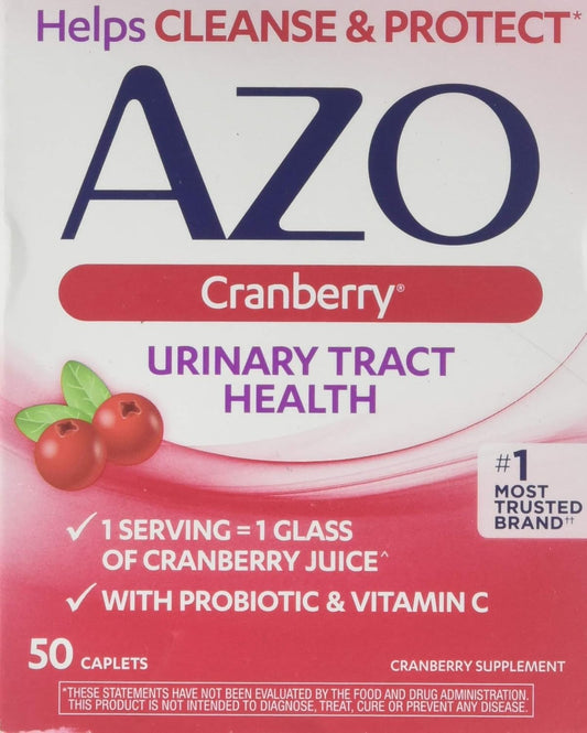 50 Count AZO All Natural Concentrated Cranberry Tablets for Urinary Tract Health