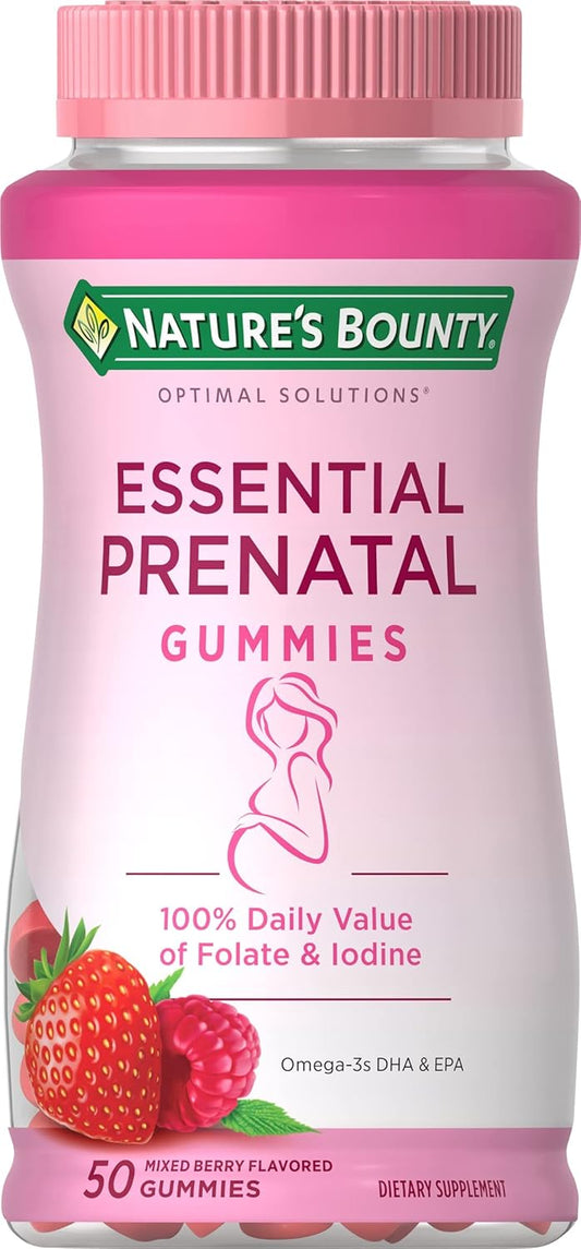 50 Count Nature's Bounty Optimal Solutions Essential Prenatal Gummies