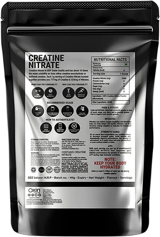 50 Grams Flacon Creatine Nitrate Pre Workout Powder Supplement - 1.7637 Ounce