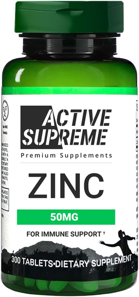 50 mg Active Supreme Zinc Citrate Supplement for Immune System & Reproductive Health Support