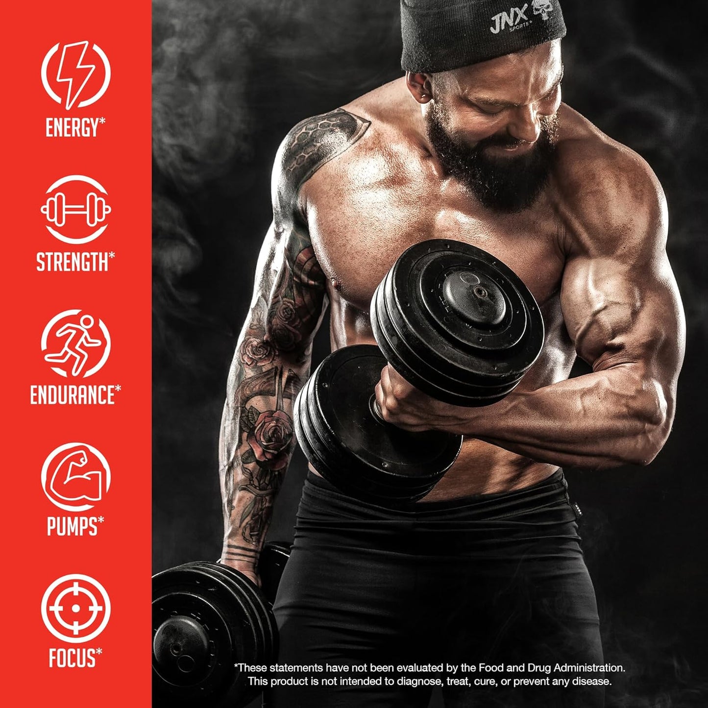 50 Servings of JNX SPORTS The Curse! Peach Rings Pre Workout Powder - Boost Strength, Energy, and Focus with Caffeine, Beta-Alanine, Creatine, and L-Citrulline for Men and Women