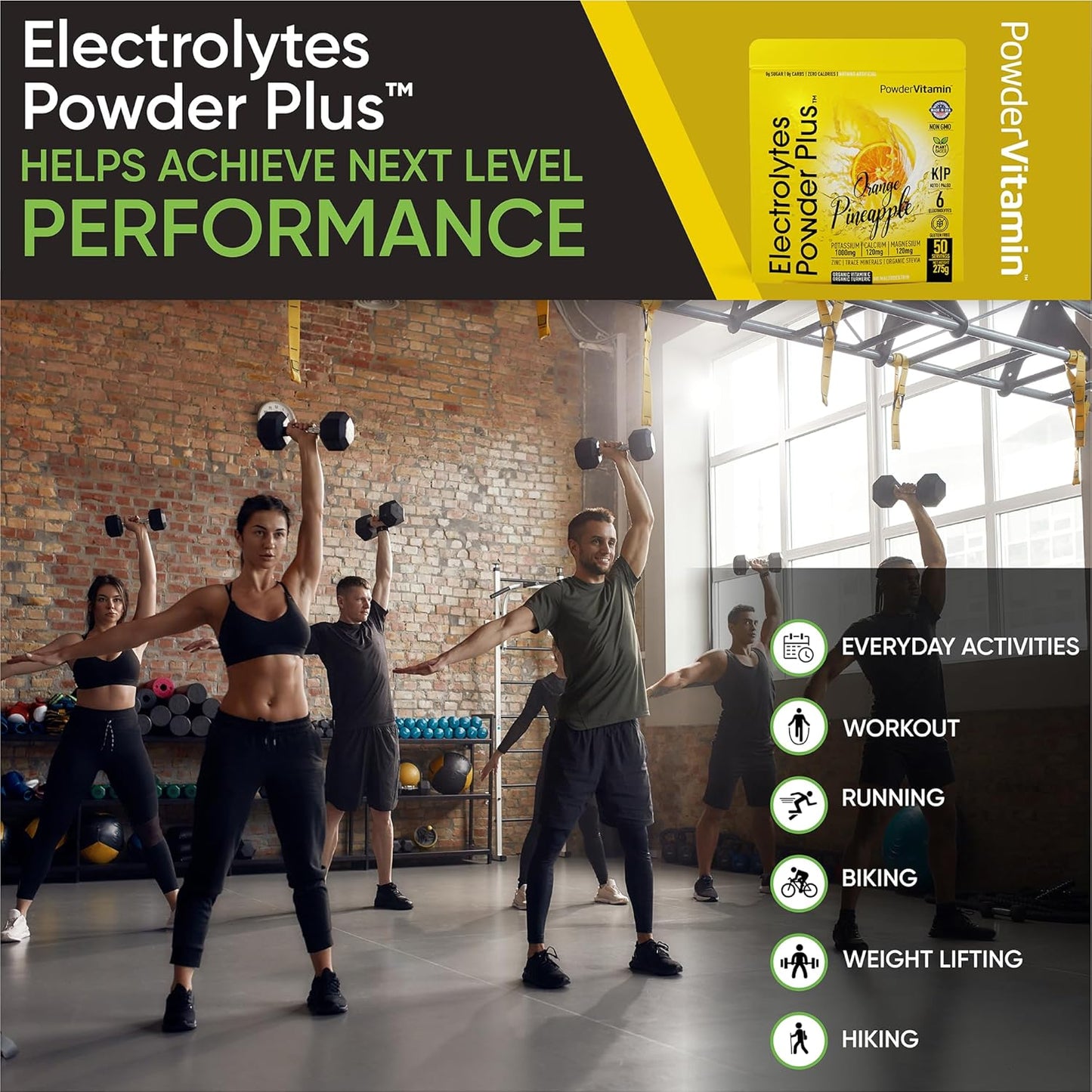 50 Servings Powder Vitamin Electrolytes with 0 Calorie Keto Formula - Orange Pineapple Flavor, 1000mg Potassium, 120mg Calcium, 120mg Magnesium for Hydration
