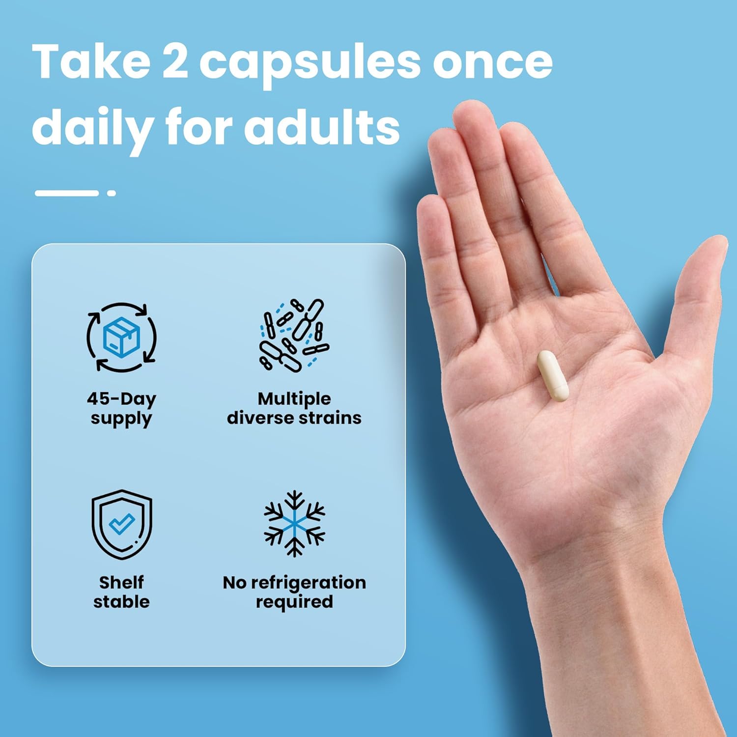 500 Billion CFU Probiotic Supplement for Men and Women - 22 Prebiotic Strains - Supports Digestive Health - 90ct