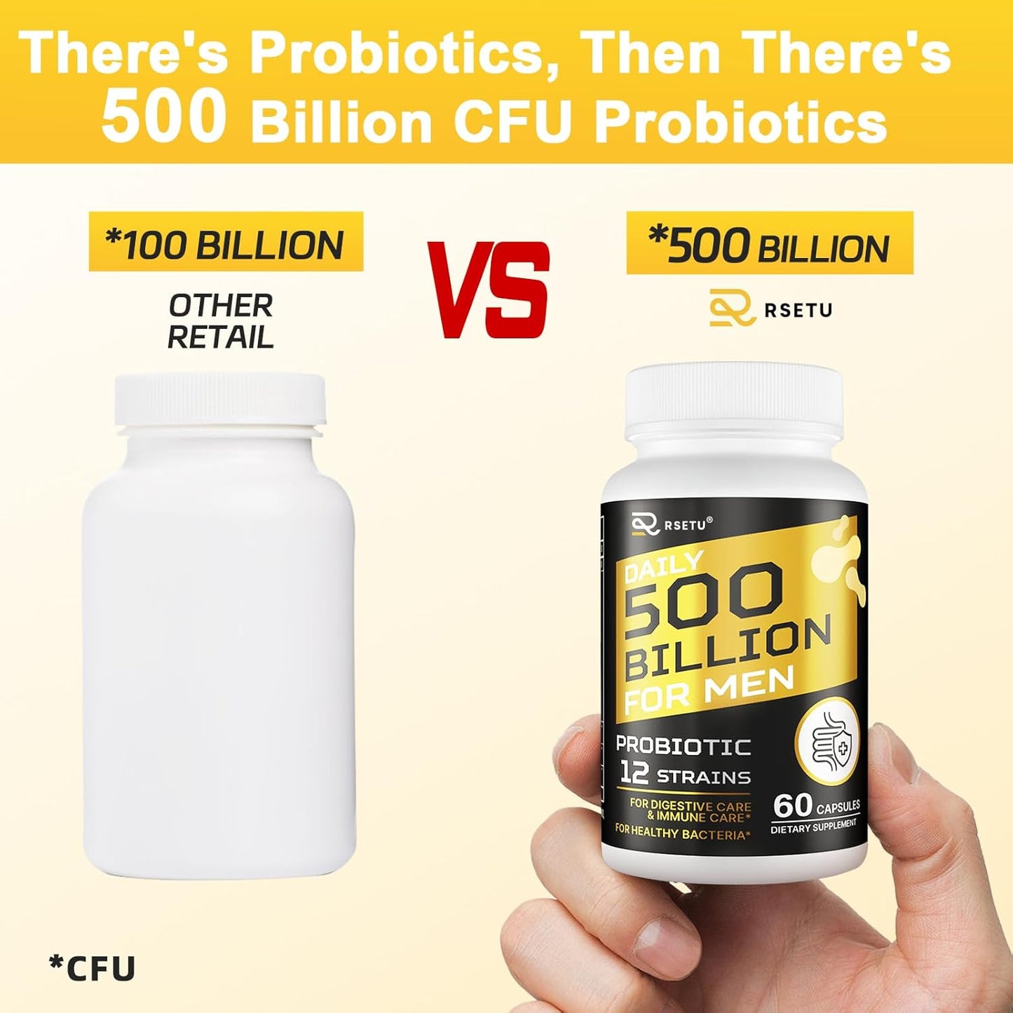 500 Billion CFUs Men's Probiotic with 12 Strains, Turmeric Cranberry & Goji - Gut Health, Digestive Support, Immune Boost & Energy - 60-Day Supply