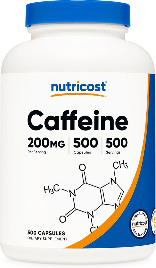 500 Count Nutricost Caffeine Pills with 200mg Per Capsule